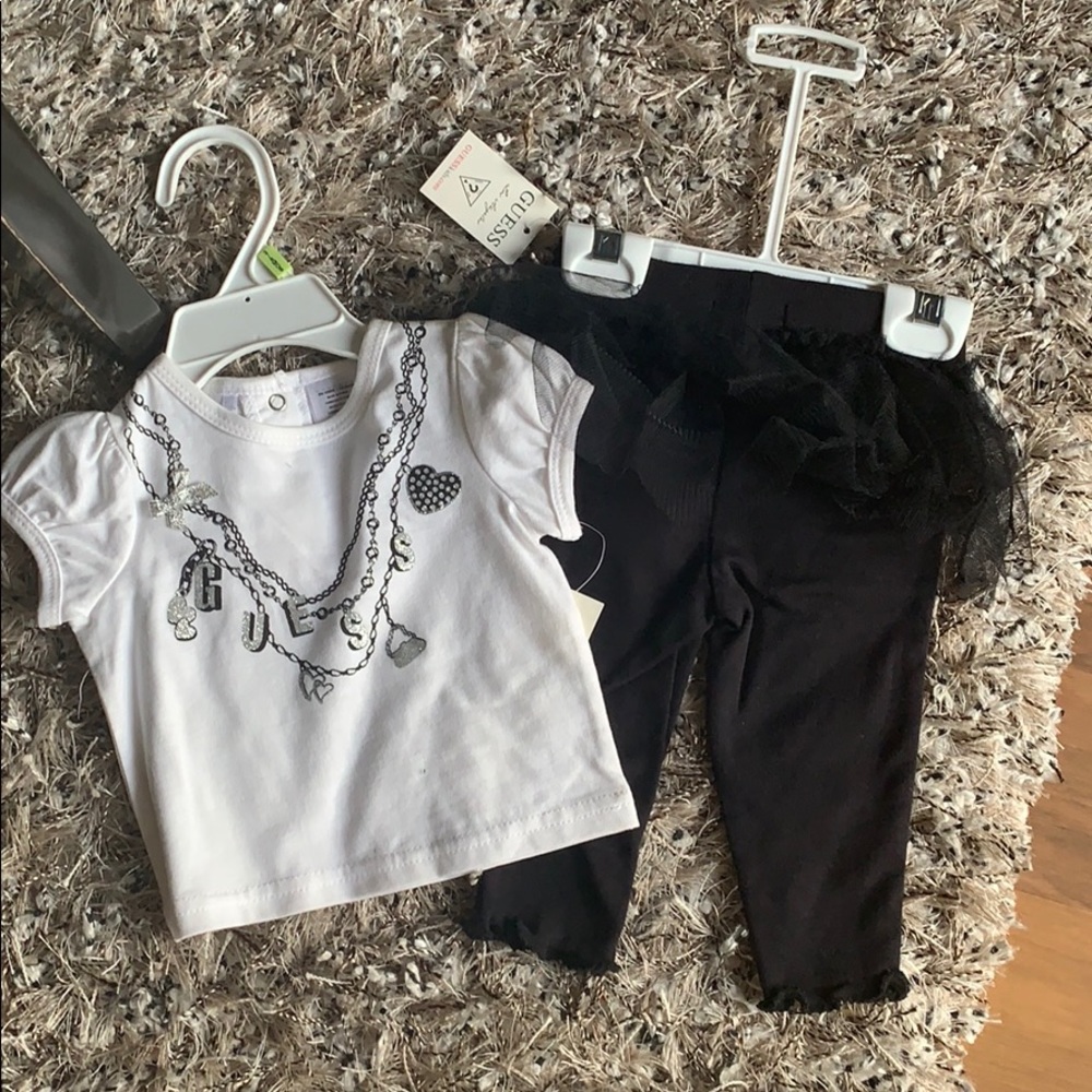 Guess two piece top and tulle leggings set